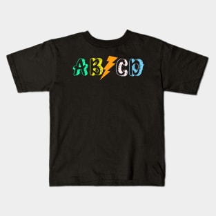 ABCD , back to school, colorful design Kids T-Shirt
